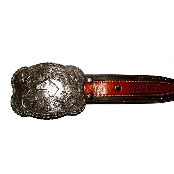 Nocona Belts & Nocona Buckles Western Studded Belt with Buckle - Size 36 - Picture 10 of 12